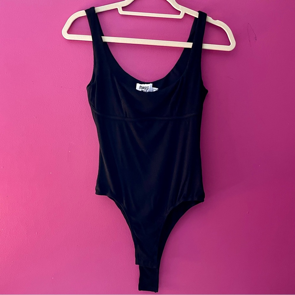 Princess Polly Crosby Black Sleeveless Ribbed Bodysuit